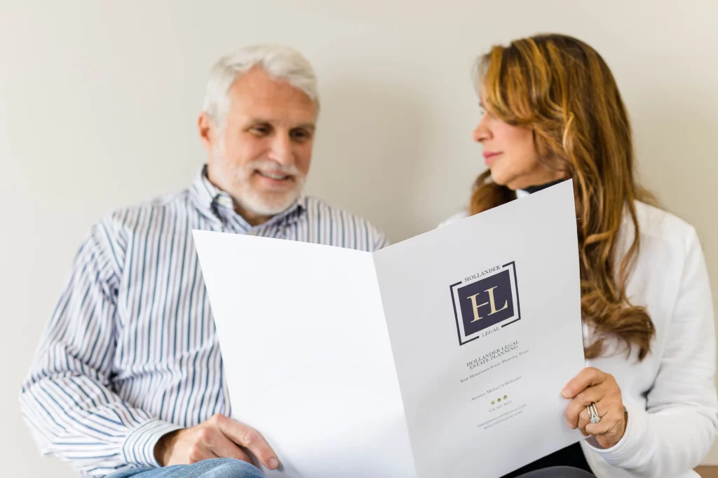 A couple reviewing an estate plan